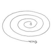 1.2mm-Wide 50cm-Long | Sterling Silver Oval Ball Link Chain